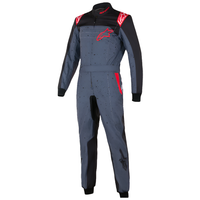 Thumbnail for Gray racing suit with red accents on a white background