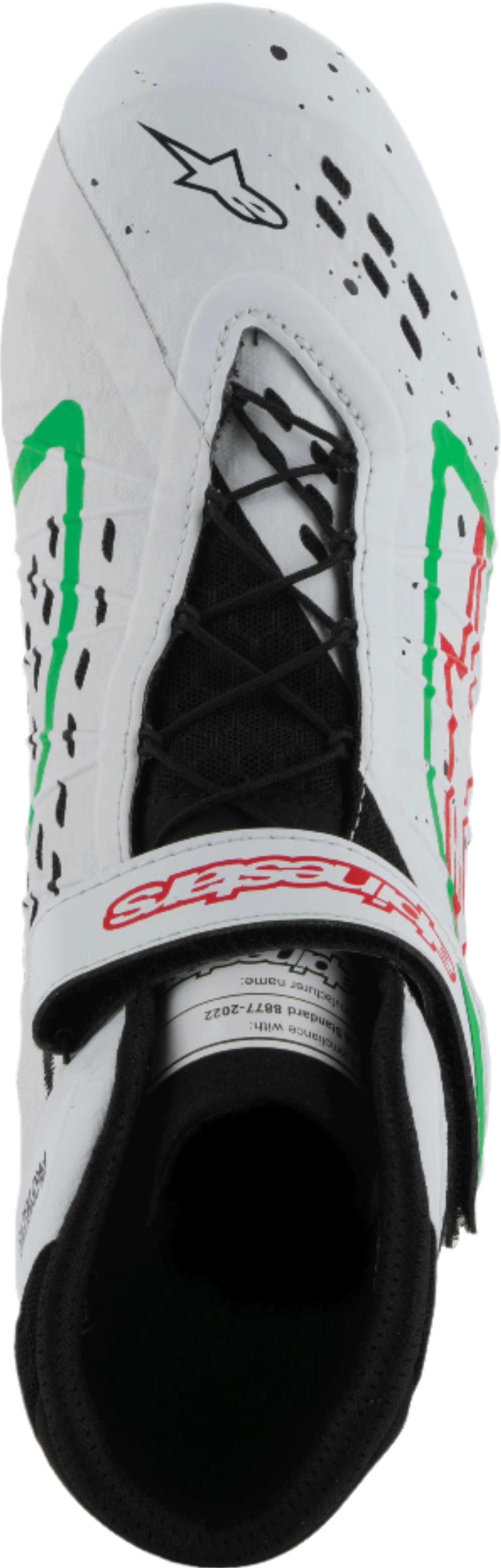 Alpinestars_2712124-263_tech-1-kx-v3-shoes_fia_White/red/green_inside_Top_Image