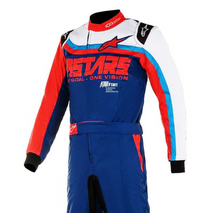 Thumbnail for Alpinestars_KMX-9_v2_Graphic_2_Karting_Suit_blue/white_Closeup_image