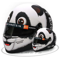 Thumbnail for Panda-themed racing helmet with visible branding on a white background