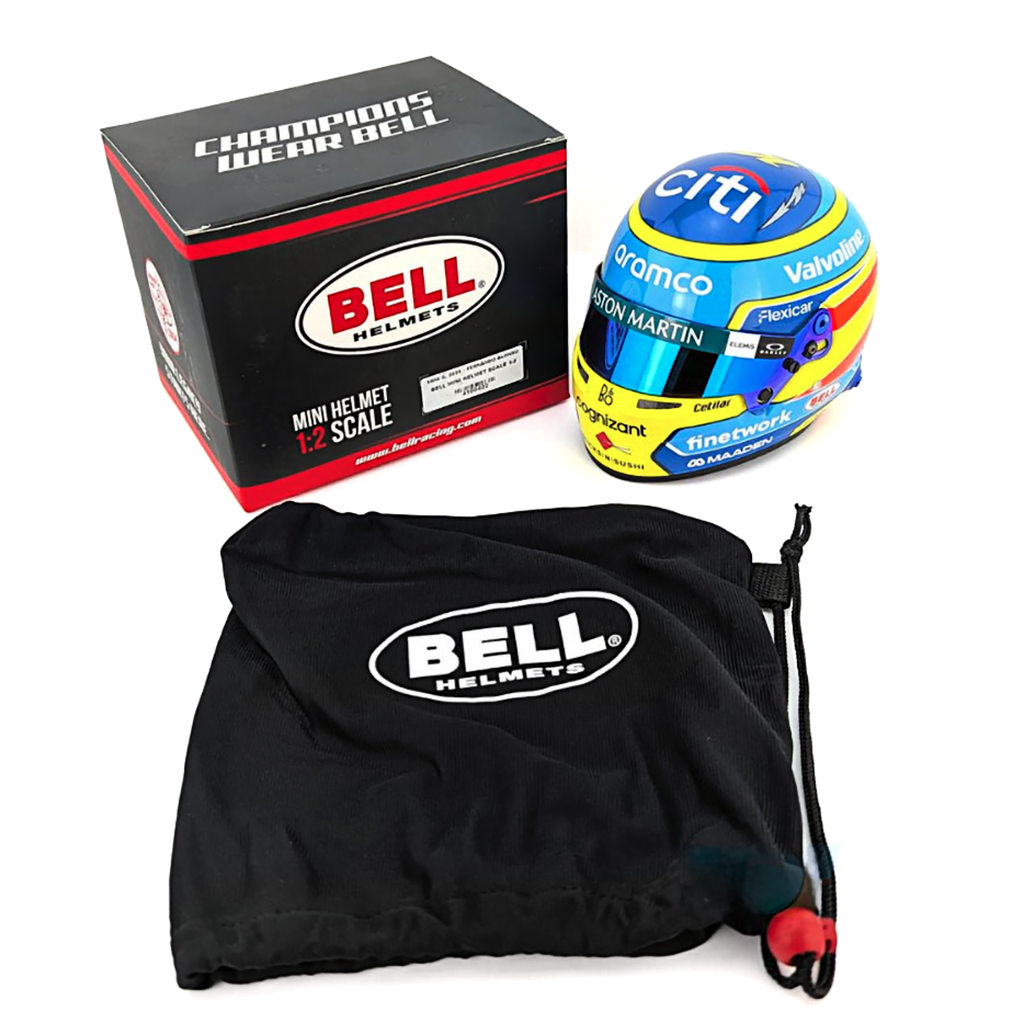 Bell HP77 Fernando Alonso 1:2 Scale F1 Mini Helmet | Aston Martin 2025 F1 Season