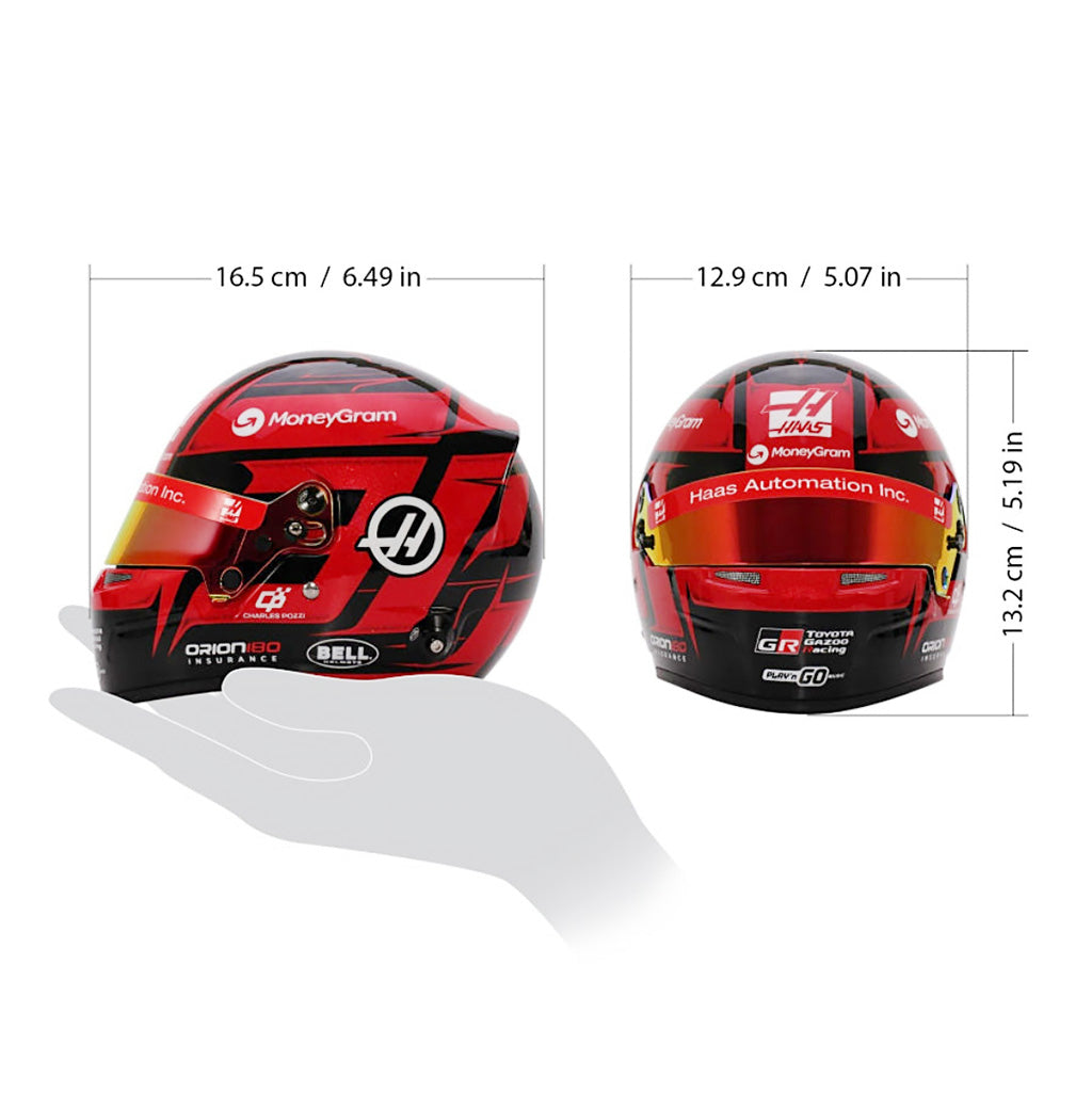 Bell Racing Esteban Ocon Haas 2025 Mini Helmet with team livery