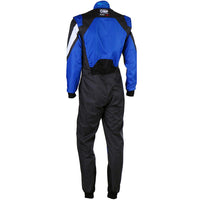 Thumbnail for Blue and black racing suit with OMP logo on a white background