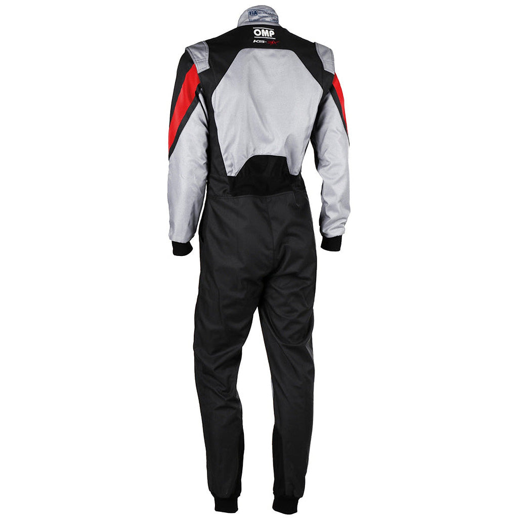 Race suit with red and black accents on a white background