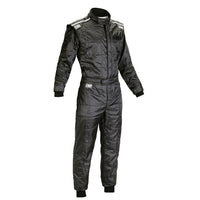 Thumbnail for Black racing suit with visible branding on a white background