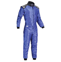 Thumbnail for Blue racing suit with OMP logo on a white background