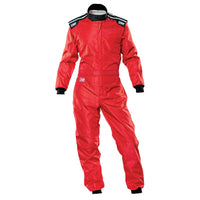 Thumbnail for Red racing suit with black accents on a white background