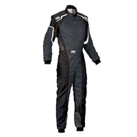 Thumbnail for Black and white OMP KS-3 karting suit