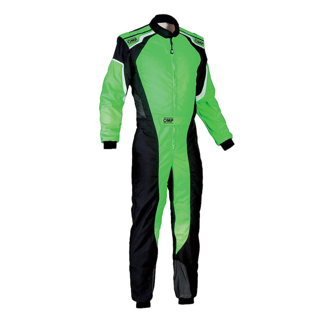 Green and black OMP KS-3 karting suit