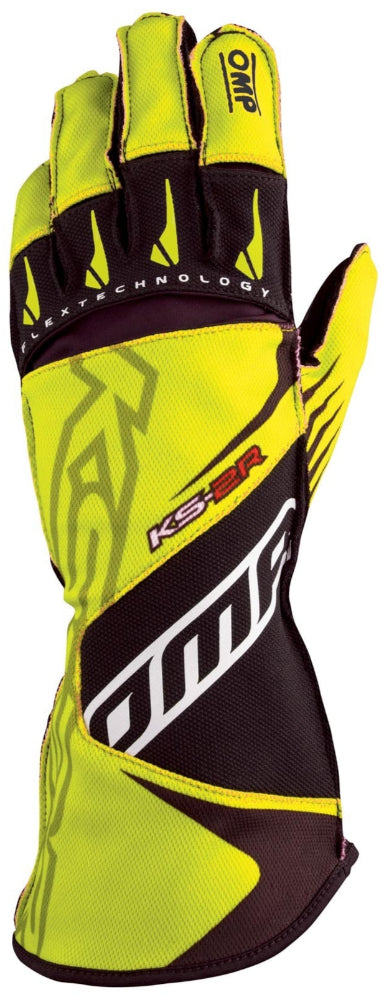 OMP_ksr2-Kart_Racing_Glove_Yellow/black_Front_Image