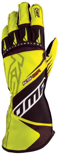 Thumbnail for OMP_ksr2-Kart_Racing_Glove_Yellow/black_Front_Image