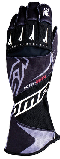Thumbnail for OMP_ksr2-Kart_Racing_Glove_black/white_front_Image