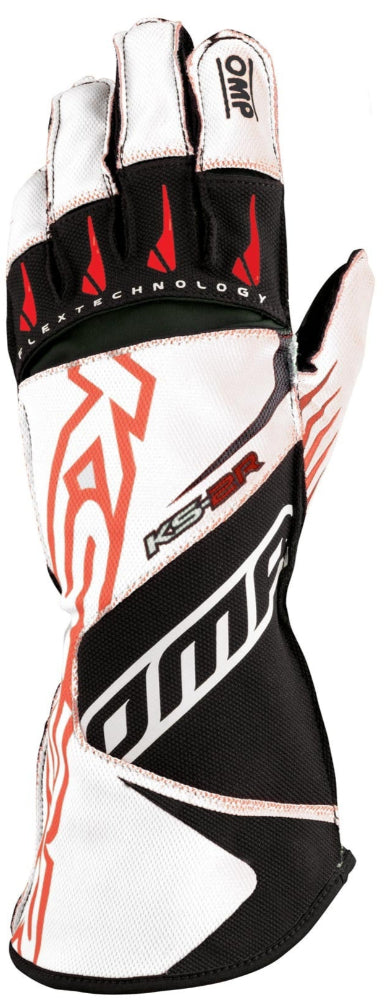 OMP_ksr2-Kart_Racing_Glove_white/black_Front_Image