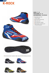 Thumbnail for Sparco K-Rock Karting Shoes marketing info panel