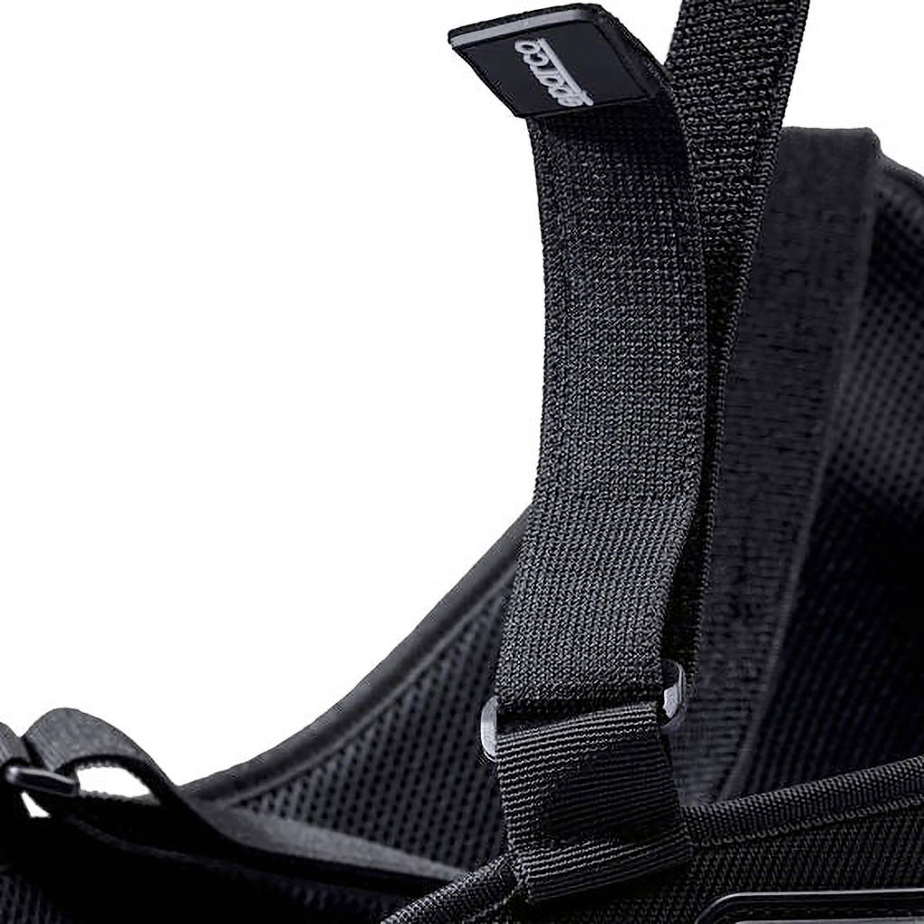 Close-up of Sparco PRO Shell rib vest adjustable shoulder straps