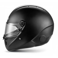 Thumbnail for Black Sparco Stealth karting helmet with clear visor on a white background