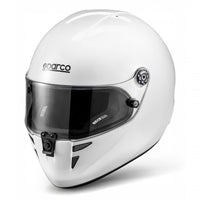 Thumbnail for White Sparco helmet with a clear visor on a white background
