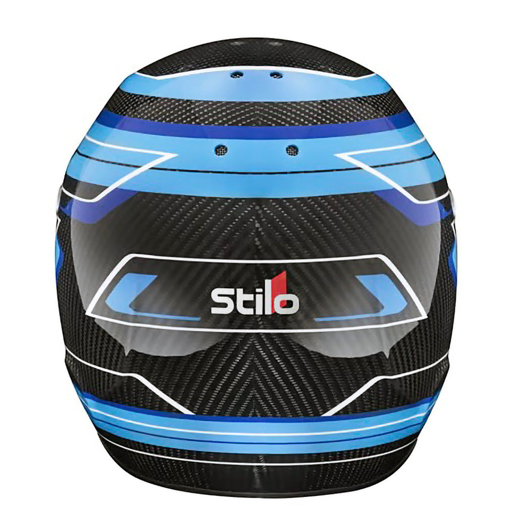 Stilo ST6 CMR Carbon Lite Blue carbon fiber karting helmet for competitive youth kart racing