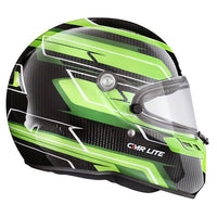 Thumbnail for FIA CMR approved Stilo ST6 Carbon Lite Green kart racing helmet with advanced ventilation