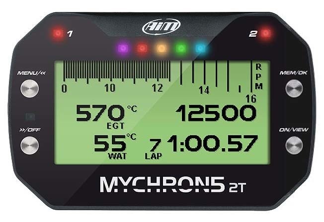 AiM Sports MyChron 5S 2T Dual-Temperature Karting Dash and Data Logger - Competition Karting