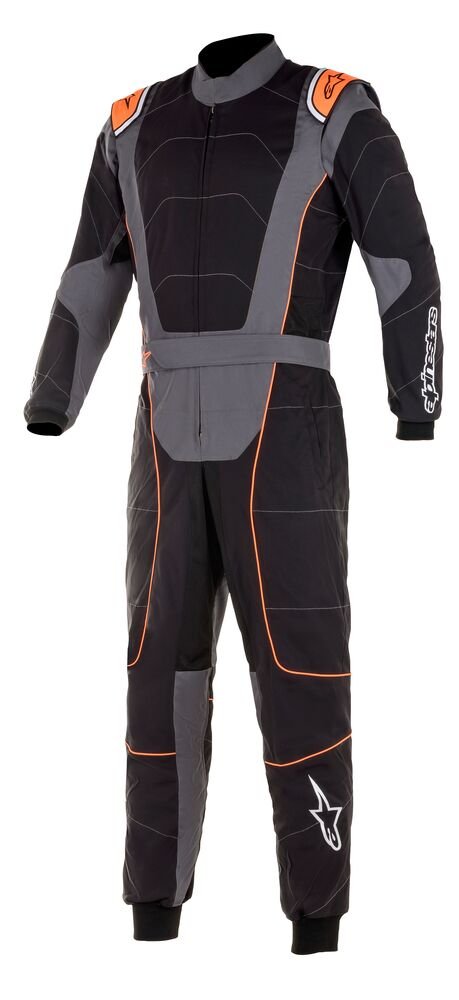 alpinestars-kmx-3-v2-kart-racing-suit-Black/Orange-Front-Image