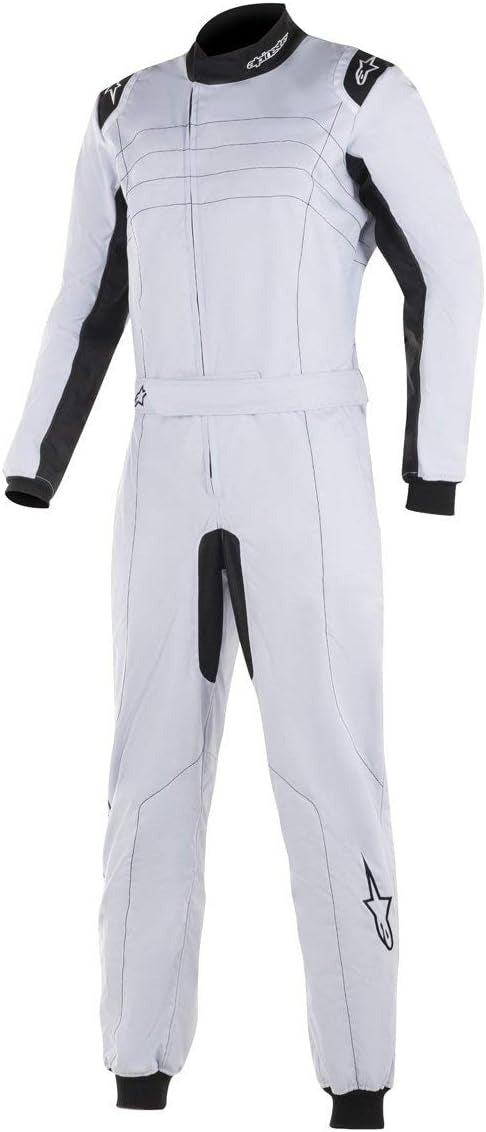 Alpinestars KMX-9 kart racing suit white and black front view lightweight karting suit design-image