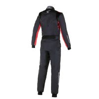 Thumbnail for Black and red racing suit with visible branding on a white background