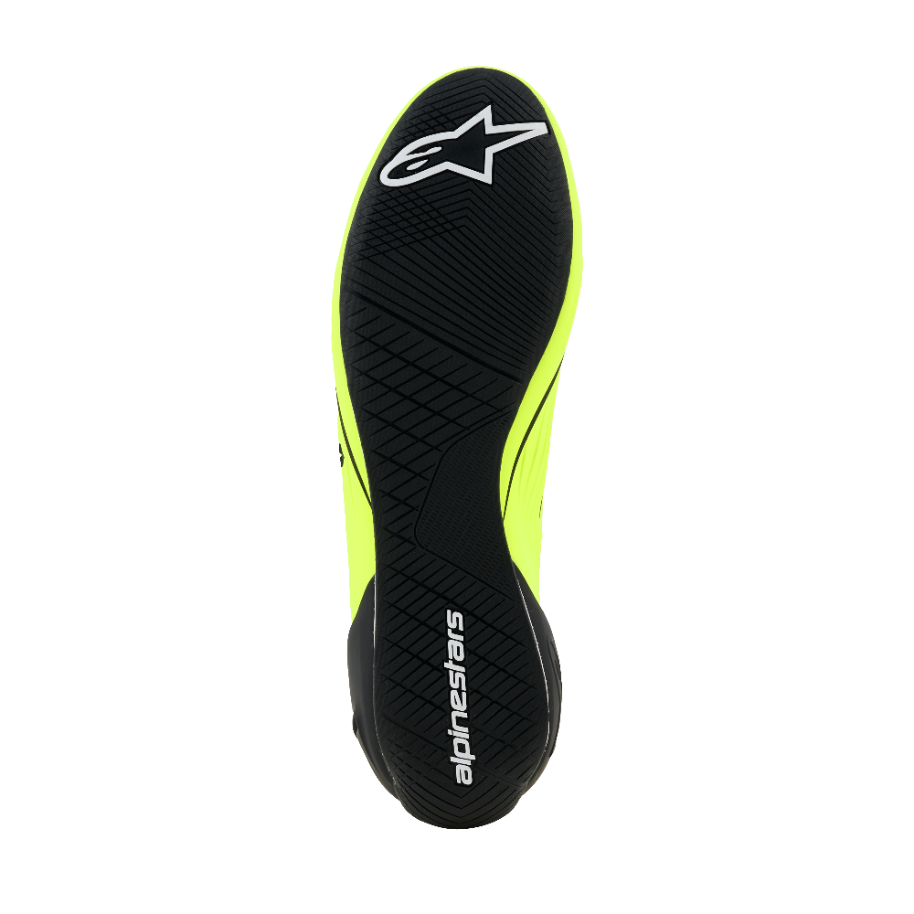 Alpinestars Supertech K shoes fluo yellow and black sole bottom view