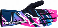 Thumbnail for Alpinestars Tech-1 K Race v2 kart racing gloves in pink, blue, black, and white facing right on a white background