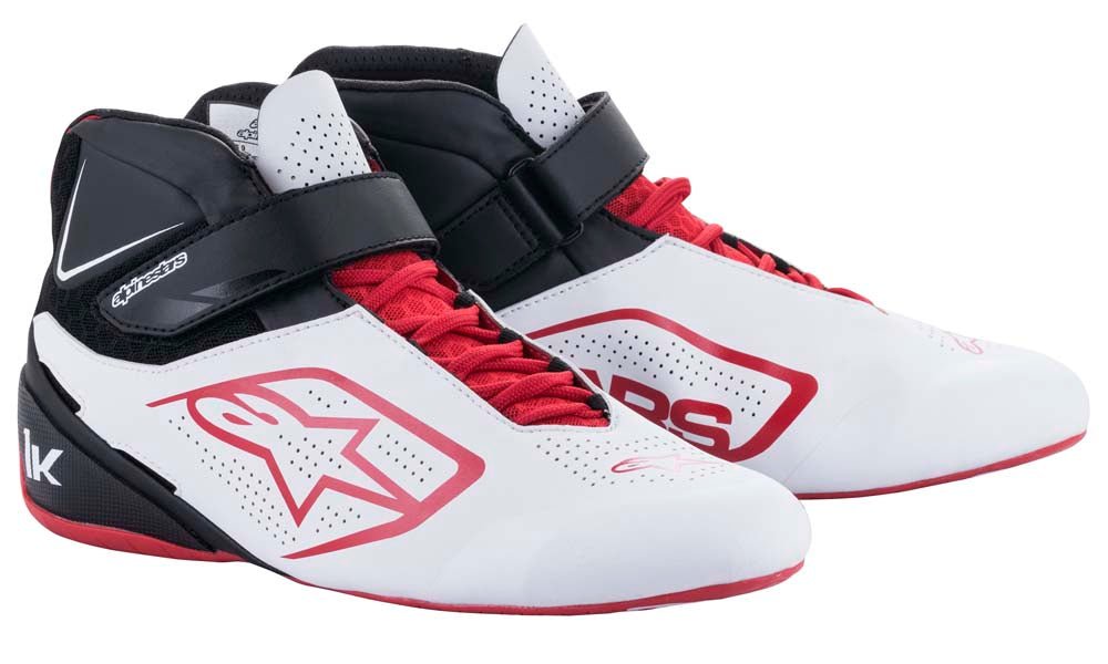 Alpinestars Tech-1 K v2 Karting Shoes - WHITE/RED PAIR IMAGE