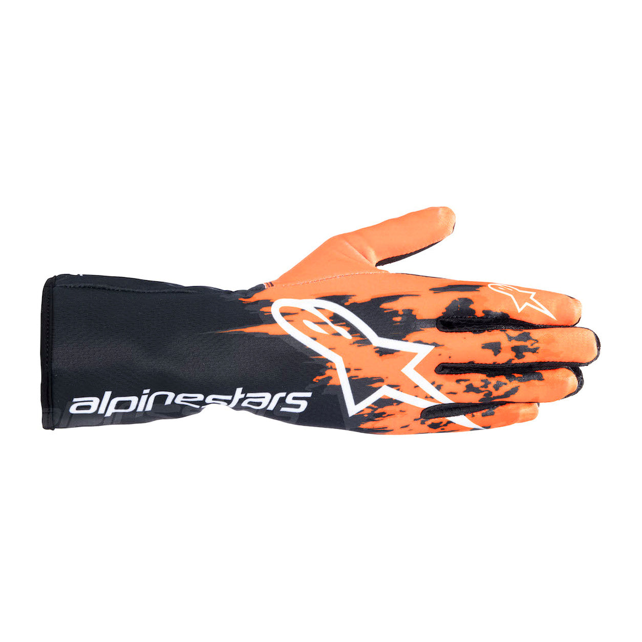 Alpinestars Tech-1 K v3 Kart Racing Glove in orange and black facing right