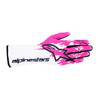 Thumbnail for Alpinestars Tech-1 K v3 Kart Racing Glove in white and pink facing right