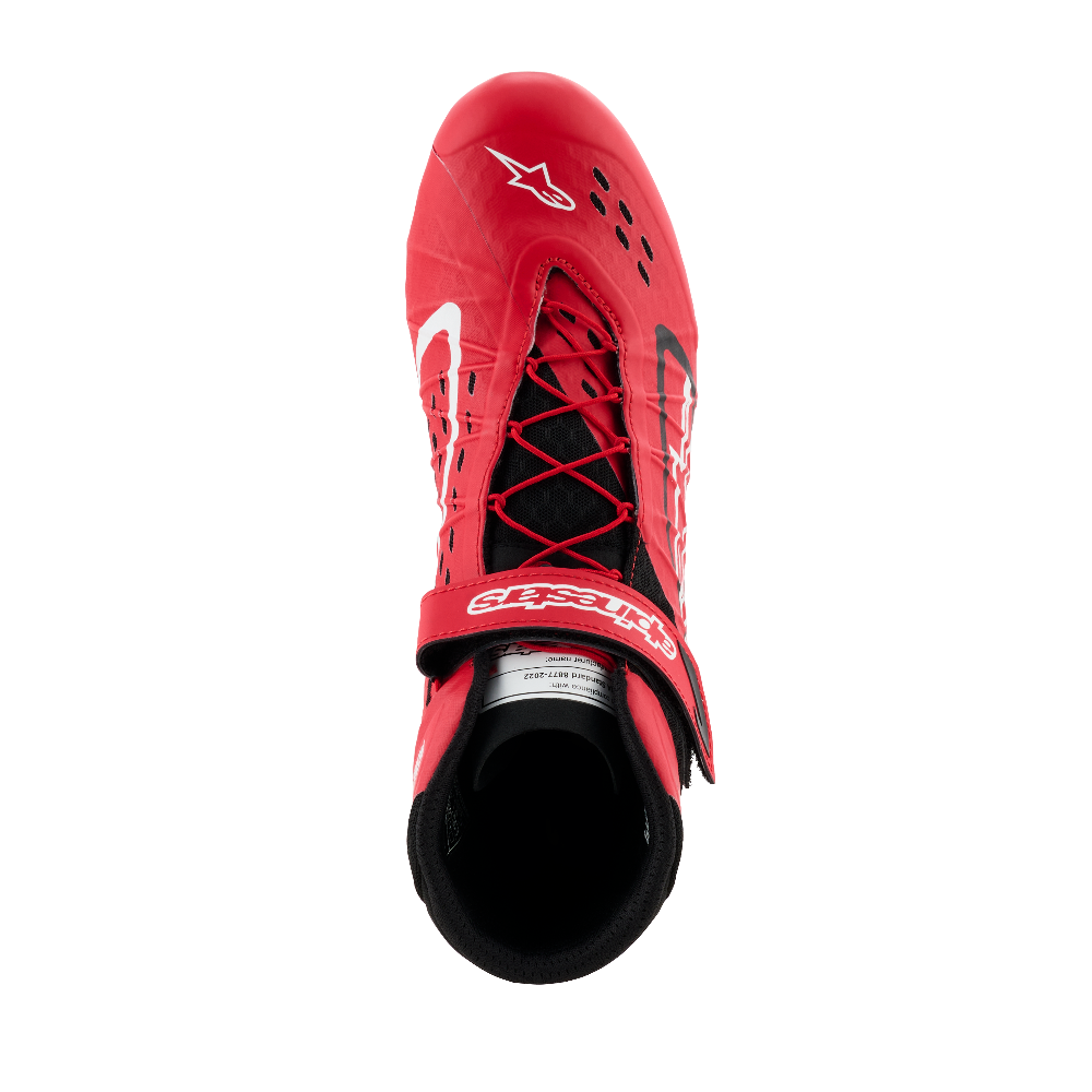 Alpinestars Tech-1 KX v3 karting shoes red black white top view