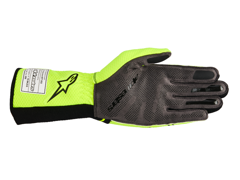 Alpinestars Tech-1 KX v4 Karting Gloves Safety Yellow/Black back view