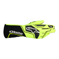 Thumbnail for A single Alpinestars motocross glove in neon yellow-green and black, shown from the back on a plain white background.