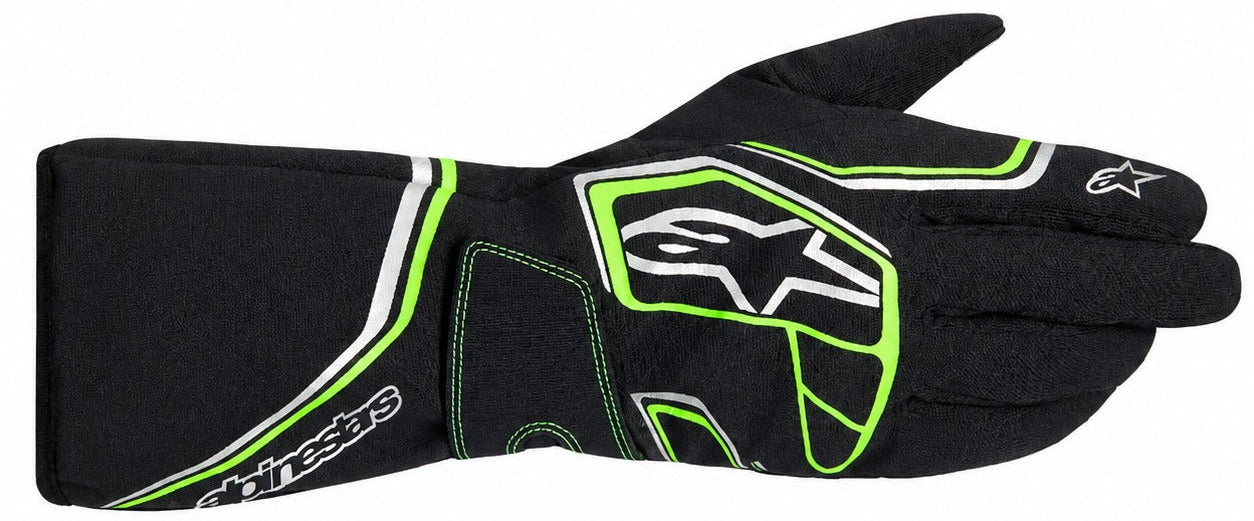 Alpinestars Tempest V3 Waterproof Karting Glove in black and green facing right