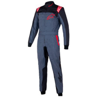 Thumbnail for Alpinestars KMX-9 V3 Graphic 6 Kart Racing Suit in gray and red front view