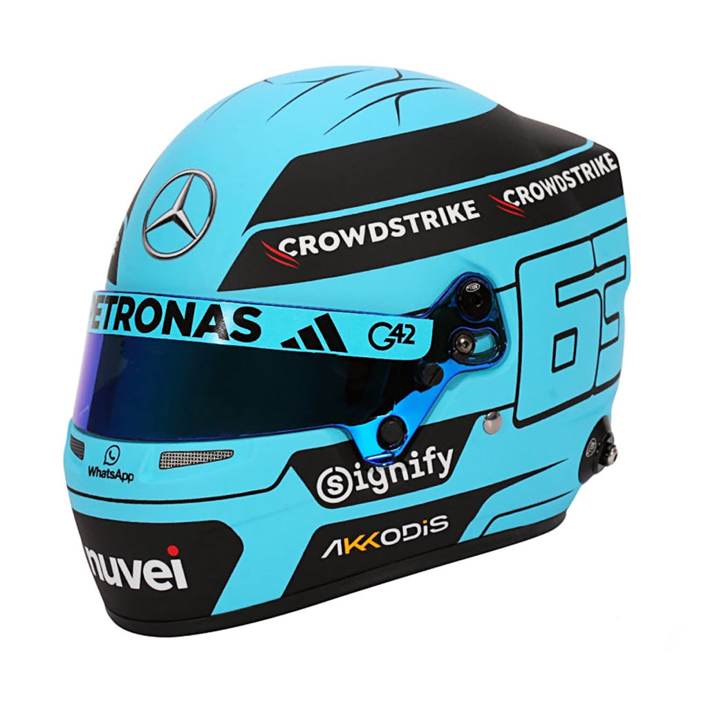 Bell HP77 mini replica helmet George Russell Mercedes AMG Petronas 2025