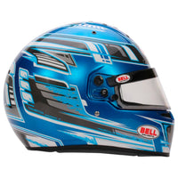 Thumbnail for Bell KC7 CMR Champion Pro Series karting helmet blue right side showing graphic design and shell shape