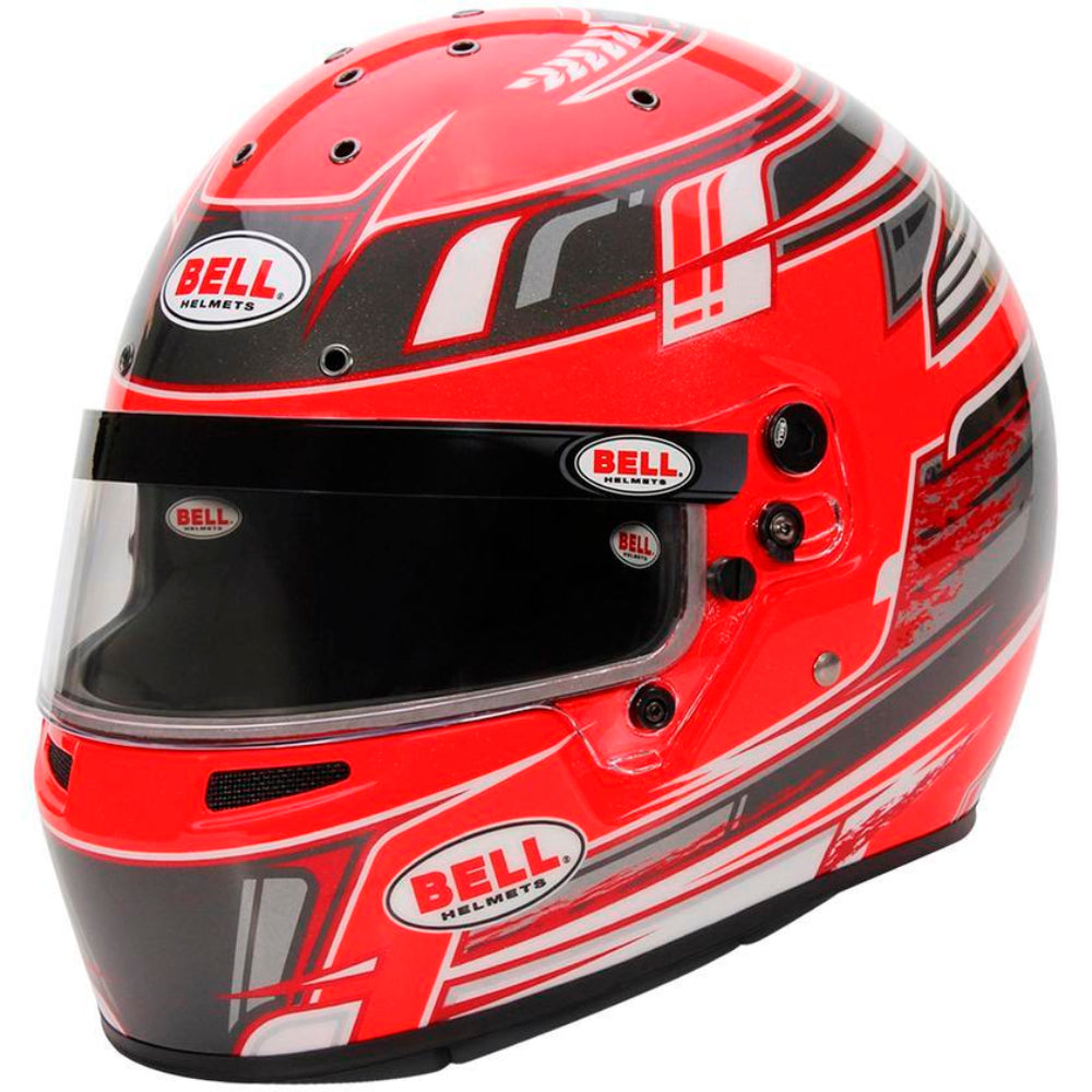 Bell KC7 CMR Champion Pro Series karting helmet red left front angle carbon youth racing helmet