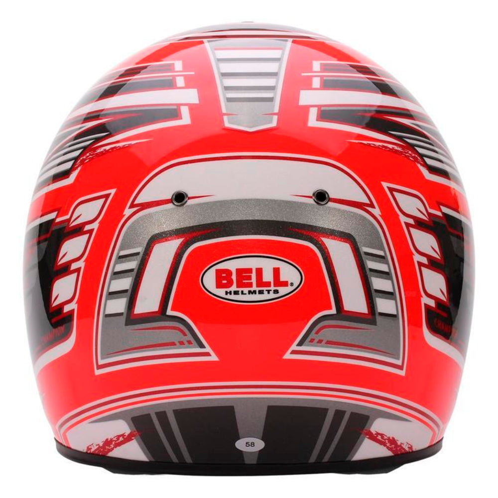 Bell KC7 CMR Champion Pro Series karting helmet rear view highlighting aerodynamic contours and rear vents