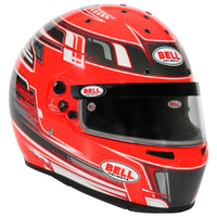 Thumbnail for Bell KC7 CMR Champion Pro Series karting helmet red right front angle with visor and chin vent detail
