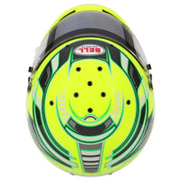 Thumbnail for Bell KC7 CMR Champion Pro Series karting helmet top view showing airflow channels and graphic pattern layout