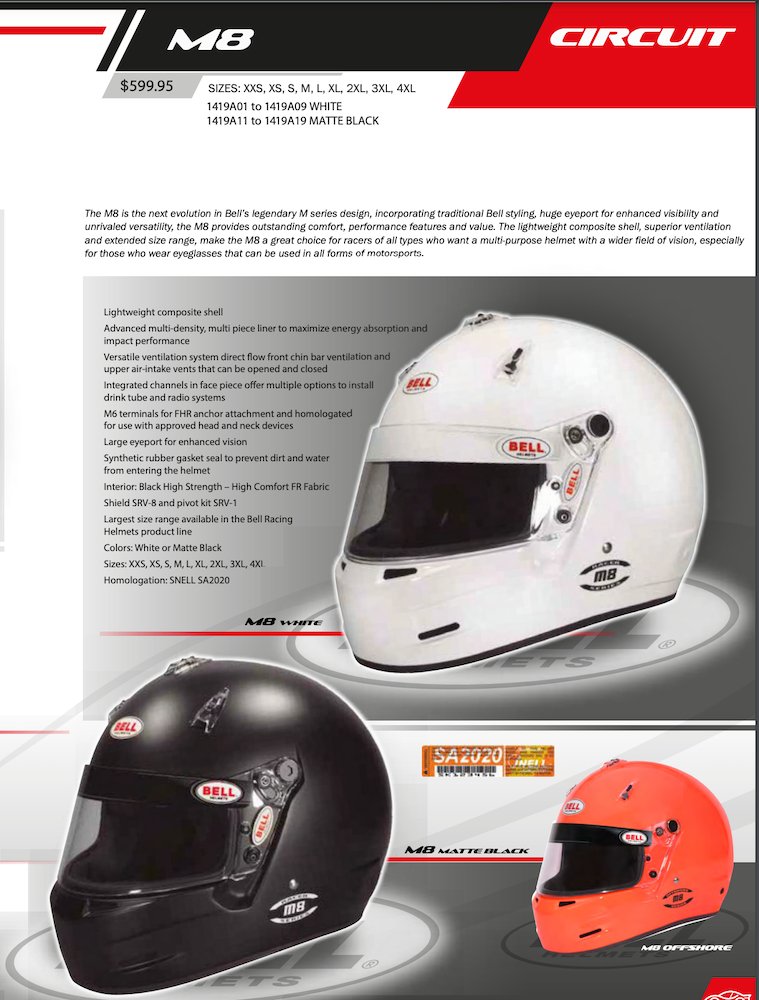 Bell M.8 Helmet SA2020 - Competition Karting