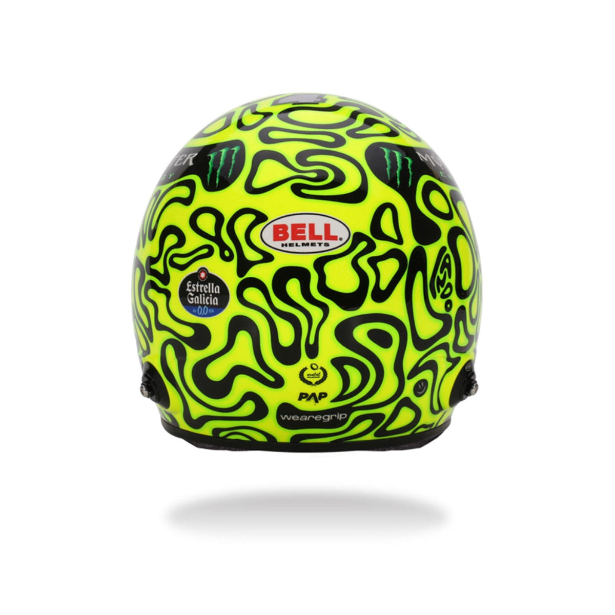 Bell 1:2 scale Lando Norris 2025 McLaren F1 mini helmet rear view