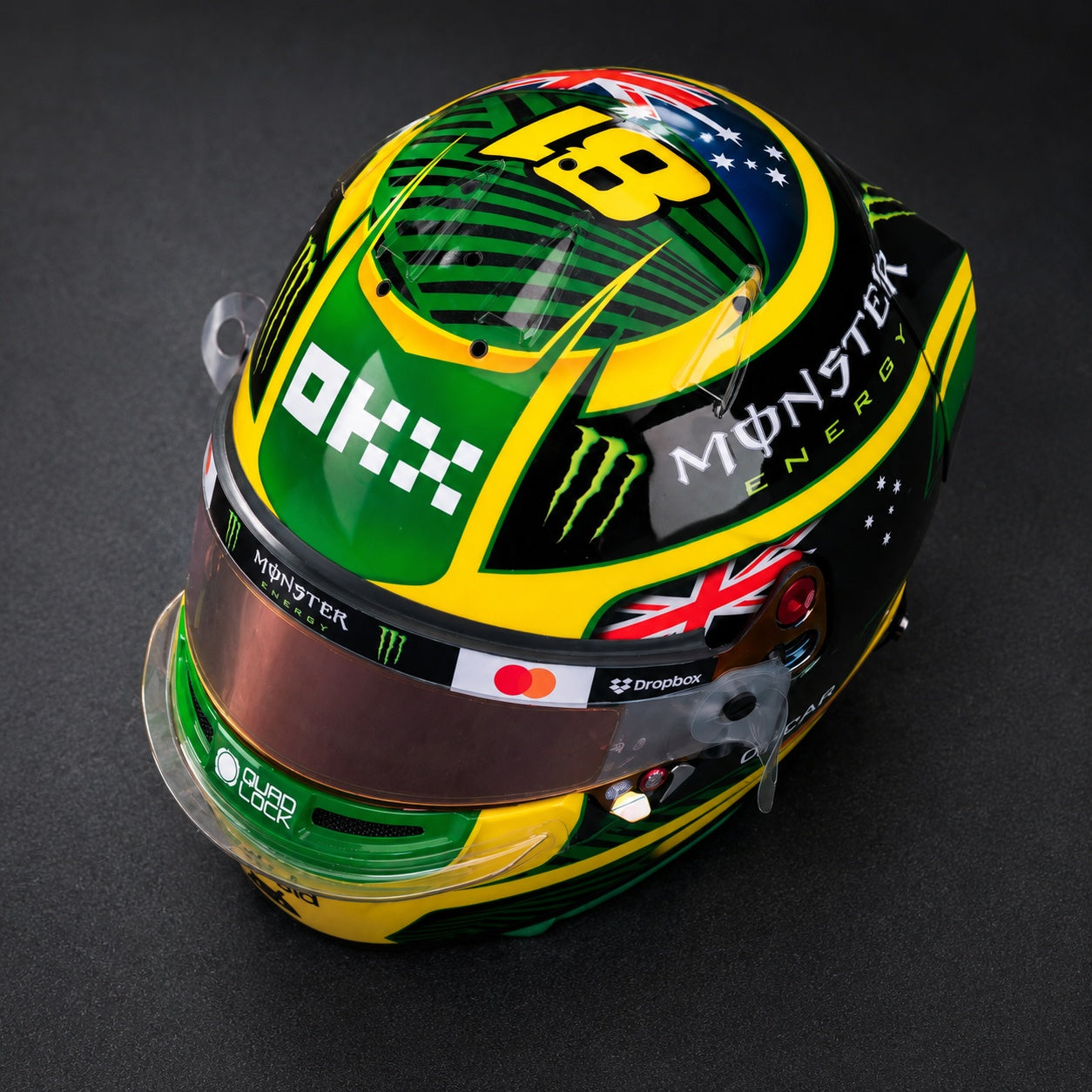 Bell Oscar Piastri 2026 Australian GP 1:2 scale mini helmet top view