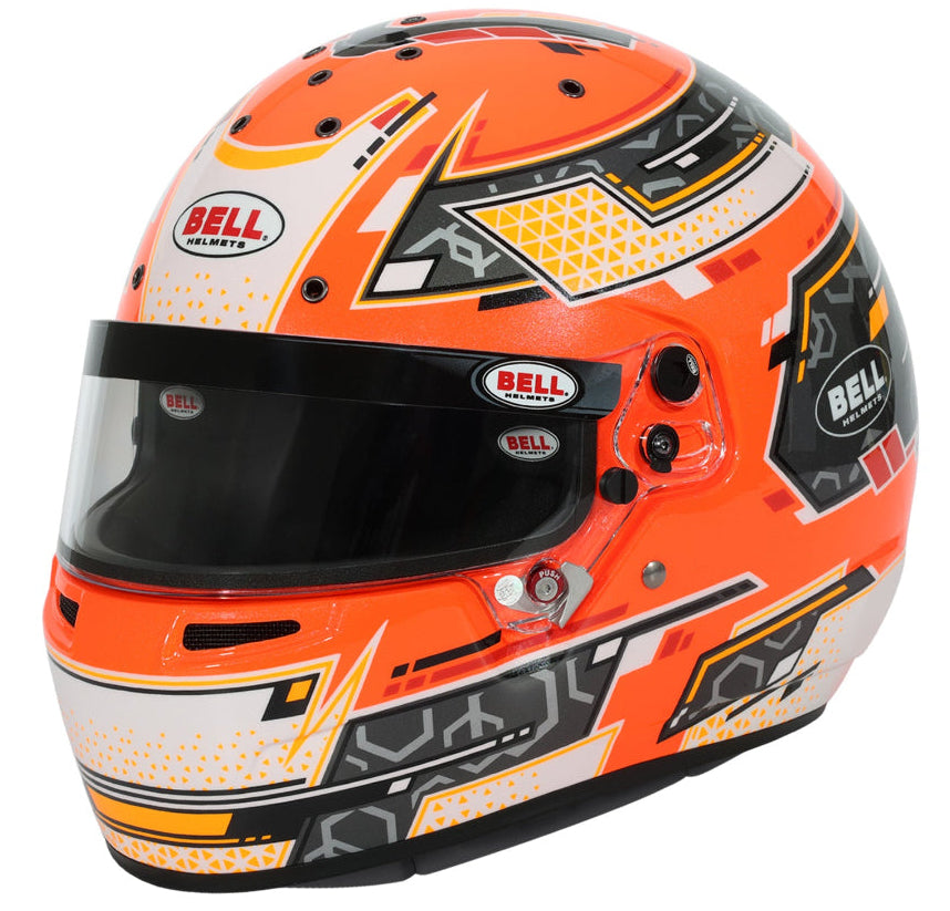Bell RS7-K PRO Stamina Anthracite Orange Karting Helmet left side profile