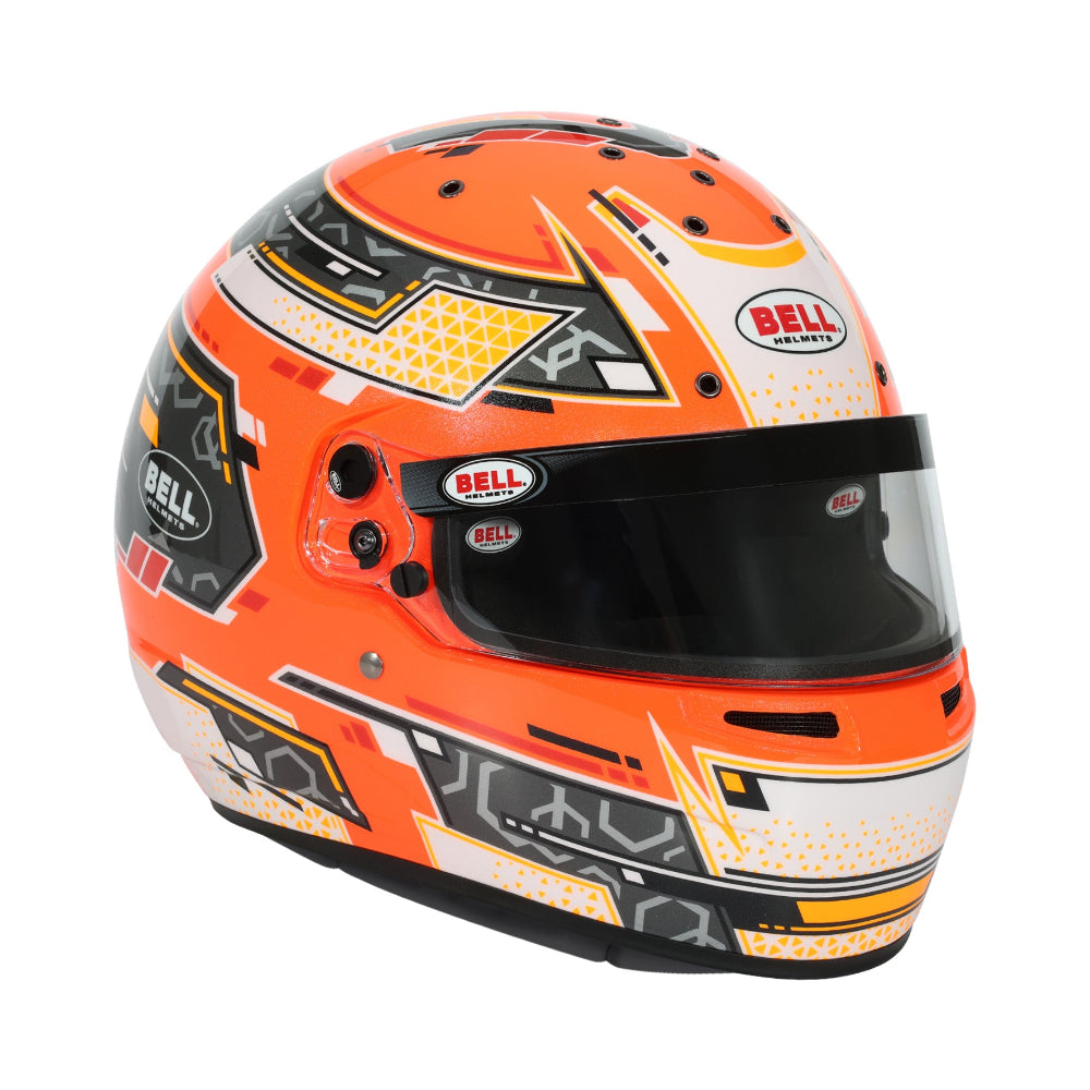 Bell RS7-K PRO Stamina Anthracite Orange Karting Helmet front view