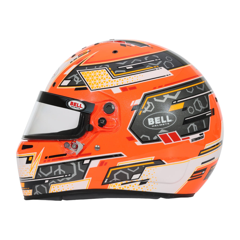 Bell RS7-K PRO Stamina Anthracite Orange Karting Helmet right side profile