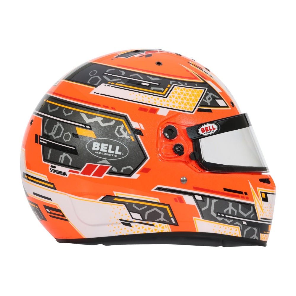 Bell RS7-K PRO Stamina Anthracite Orange Karting Helmet front right angle